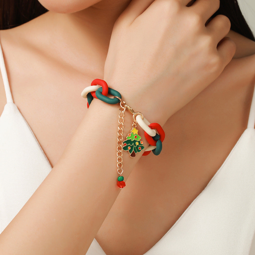 Creative Christmas Metal Chain Bracelet For Women Men Santa Claus Christmas Tree Snowflake Snowman Pearl Bangles New Year Gifts Creative Christmas Metal Chain Bracelet For Women Men Santa Claus Christmas Tree Snowflake Snowman Pearl Bangles New Year Gifts
